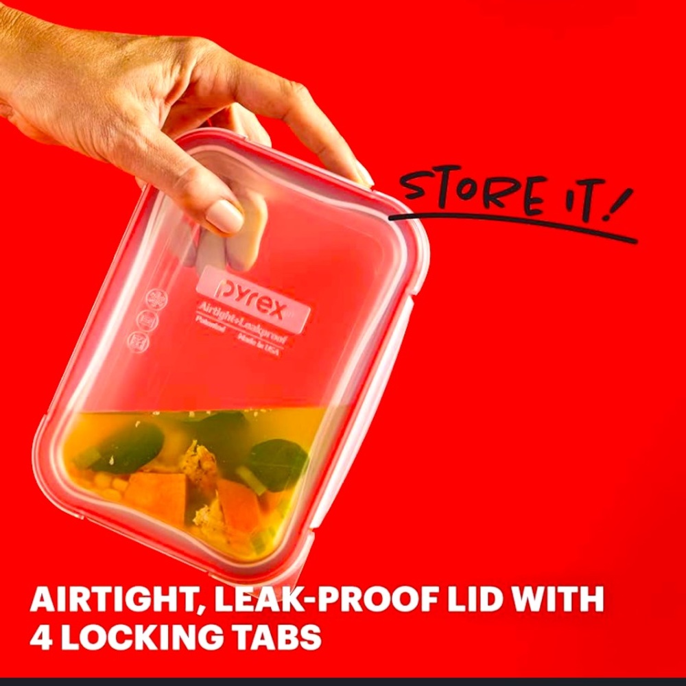 Pyrex Freshlock Red Food Storage Container Rectangular. - Picture 2 of 2